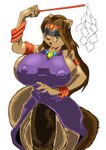 bracelet breasts butt clothed clothing eyes_closed gem gemstones genitals gown gynomorph hair intersex jewelry long_hair mask necklace nipples open_mouth penis solo vibershot sumiko_furuya_(kiki) animal_humanoid canid canine humanoid mammal mammal_humanoid raccoon_dog tanuki hi_res