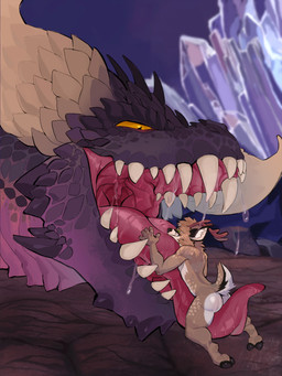 anthro anthro_on_feral antlers bared_teeth bestiality big_butt big_dom_small_sub bodily_fluids breath butt detailed_background dominant drooling drooling_tongue duo extreme_size_difference eyewear feral feral_pred fur gaping_mouth genitals glasses green_eyes hair happy horn imminent_vore interspecies intraspecies intraspecies_bestiality larger_pred licking licking_body long_tongue male male/male male_pred male_prey markings mawplay membrane_(anatomy) mouth_shot nude on_tongue open_mouth oral_vore orange_eyes raised_tail red_antlers saliva saliva_covered saliva_on_body saliva_on_tongue saliva_string scales size_difference smaller_anthro smaller_male smile soft_vore spots spotted_body tail tail_tuft teeth tongue tongue_hug tongue_out tuft uvula vore wearing_glasses catatex_69 capcom monster_hunter mythology mori_redford deer dragon elder_dragon mammal mythological_creature mythological_scalie nergigante scalie absurd_res hi_res