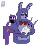 anthro baby blue_body bow_tie crossover_ship grin group holding_baby humor logo long_ears machine male male/male purple_body purple_eyes shitpost simple_background smile trio what what_has_science_done white_background why young illwonil_(artist) five_nights_at_freddy's glitch_productions scottgames the_amazing_digital_circus bonnie_(fnaf) jax_(tadc) william_afton_(fnaf) animatronic humanoid lagomorph leporid mammal rabbit robot 2023 artist_logo crossover digital_drawing_(artwork) digital_media_(artwork) hi_res meme father_(lore) father_and_child_(lore) father_and_son_(lore) parent_(lore) parent_and_child_(lore) parent_and_son_(lore) son_(lore)