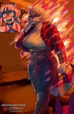abstract_background anthro belt big_breasts blonde_hair blue_eyes bone_frill bottomwear breasts burning cigarette claws cleavage clothed clothing curvy_figure denim denim_bottomwear denim_clothing duo eyelashes eyewear female finger_claws fire frill_(anatomy) glasses hair holding_cigarette holding_object jacket jeans long_hair long_tail orange_body orange_scales pants patreon_logo red_body red_clothing red_jacket red_scales red_topwear round_glasses scales smoking smoking_cigarette spiked_tail spikes spikes_(anatomy) tail teal_eyes text thick_thighs topwear torn_bottomwear torn_clothing torn_jeans torn_pants voluptuous voluptuous_anthro voluptuous_female white_body white_scales wide_hipped_anthro wide_hipped_female wide_hips deadassspider cavemanon_studios goodbye_volcano_high i_wani_hug_that_gator ko_op_(game_developer) patreon mia_moretti naomi_(gvh) dinosaur hadrosaurid ornithischian ornithopod parasaurolophus prehistoric_species reptile scalie 2025 absurd_res artist_name digital_drawing_(artwork) digital_media_(artwork) hi_res watermark sibling_(lore) sister_(lore) sisters_(lore)