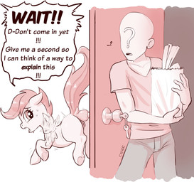 anal anal_masturbation anal_penetration anal_tugging anus bag bodily_fluids clothed clothing confusion dialogue door door_handle doorknob doorway duo ellipsis embarrassed exclamation_point faceless_character faceless_male female female_penetrated feral flying genitals holding_object humor improvised_sex_toy key looking_back male masturbation object_in_ass penetration question_mark questioning_ellipsis sex_toy sex_toy_in_ass sex_toy_insertion simple_background sweat text vulva white_background wings young young_feral crade friendship_is_magic hasbro my_little_pony mythology anon scootaloo_(mlp) equid equine human mammal mythological_creature mythological_equine pegasus absurd_res english_text hi_res restricted_palette signature