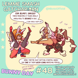 anal anthro balls brown_body brown_fur butt carrying_another clothed clothing dialogue eyes_closed feet female feral fishnet_clothing fishnet_legwear fishnet_thigh_highs footwear fur genitals grey_hair group hair legs_up legwear long_ears long_hair male male/female no_underwear nude nude_female nude_male penis pink_eyes red_body red_fur red_hair shirt shoes smile speech_bubble tan_body tan_fur tan_wool thigh_highs topwear vulva white_body white_fur wool_(fur) nikotoofficial cygames dragalia_lost dragon_quest dragon_quest_builders nintendo pokemon square_enix babs sarisse_(dragalia_lost) cinderace generation_4_pokemon generation_8_pokemon human humanoid lopunny mammal pokemon_(species)