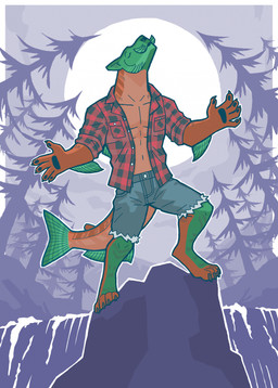 4_toes 5_fingers abs anthro arm_fin barefoot biped black_claws black_clothing black_pawpads black_shirt black_topwear blue_bottomwear blue_clothing blue_shorts bottomwear brown_body brown_fur claws clothed clothed_anthro clothed_male clothing denim denim_bottomwear denim_clothing denim_shorts digitigrade dorsal_fin evergreen_tree feet fin finger_claws fingerpads fingers flannel_shirt forest full_moon fur green_body green_fin green_scales howl male male_anthro moon multicolored_clothing multicolored_shirt multicolored_topwear muscular muscular_anthro muscular_male navel night open_clothing open_shirt open_topwear outline outside pawpads pecs pine_tree plant red_clothing red_shirt red_topwear rock rolled_up_sleeves scales shirt shorts solo spread_arms standing tail tail_fin toe_claws toes topwear tree waterfall white_outline snarkysardine mythology canid canine fish hybrid mammal marine mythological_canine mythological_creature salmon salmonid_(fish) werecanid werecanine werecreature werewolf 2025 hi_res
