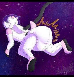 4_fingers ambiguous_gender anthro black_eyewear black_glasses clothed clothing cosmic_background diaper diaper_under_clothing eyewear feces fingers floating floppy_ears fur glasses half-closed_eyes head_horn heart_symbol horn hose narrowed_eyes pink_horn pooping round_glasses smile soiled_diaper soiling soiling_diaper solo space space_background spacesuit sparkles star tail text three-quarter_view unclean_diaper used_diaper using_diaper wavy_mouth wearing_diaper wearing_glasses white_body white_fur shadyadi deltarune undertale_(series) ralsei bovid caprine darkner goat mammal 2025 artist_name full-length_portrait hi_res letterbox portrait signature male_(lore)