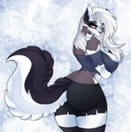 anthro bottomwear breasts brown_body brown_fur butt clothing collar ear_piercing ear_ring eyebrow_piercing eyebrow_ring facial_piercing female fluffy fluffy_tail fur glistening glistening_eyes grey_hair hair pants piercing red_eyes ring_piercing spiked_collar spikes tail white_body white_fur cassielink helluva_boss mythology loona_(helluva_boss) canid canid_demon canine demon hellhound mammal mythological_canine mythological_creature absurd_res digital_media_(artwork) digital_painting_(artwork) hi_res sketch