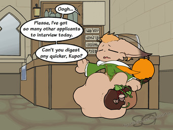 anthro clothed clothing digestion disregard_of_life gameplay_mechanics male rapid_digestion solo staff vore alator final_fantasy square_enix mammal moogle 4:3 animated slideshow