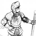 anthro armor breastplate clothing female full_armor gauntlets gloves greaves handwear headgear helmet holding_melee_weapon holding_object holding_sword holding_weapon knight looking_aside melee_weapon plate_armor platemail scar scarf solo sword two_handed_sword two_handed_weapon warrior weapon hladilnik cat_knight domestic_cat felid feline felis mammal 1:1 black_and_white hi_res monochrome sketch