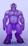 big_penis body_hair face_tentacles facial_hair flaccid genitals happy_trail hooves horn male navel nipples nude penis purple_body sideburns smile smirk solo tail tendrils tentacles vein veiny_muscles veiny_penis crona_(artist) blizzard_entertainment warcraft draenei humanoid hi_res