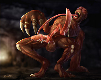 autofellatio autotonguejob balls bodily_fluids bone brain claws cum cum_drip cum_on_penis cum_on_tongue dark_body dark_skin dripping ejaculation exposed_bone exposed_brain exposed_muscle eyeless foreskin genital_fluids genitals glans licking long_tongue male masturbation open_mouth oral oral_masturbation organs penile penile_masturbation penis self_lick sex sharp_teeth solo teeth toe_claws tongue tongue_out tongue_wrap twstacker capcom resident_evil bow_experiment_(resident_evil) flesh_creature humanoid licker_(resident_evil) monster monstrous_humanoid t-virus_mutant_(resident_evil) undead zombie