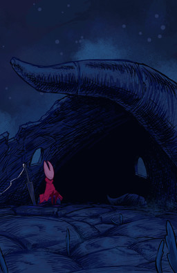 2_horns ambiguous_gender biped cloak clothed clothing horn melee_weapon outside red_cloak red_clothing sitting solo thread weapon sharpski hollow_knight:_silksong hollow_knight_(franchise) team_cherry hornet_(hollow_knight) arthropod 2026 animated hi_res female_(lore)