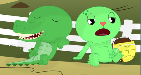 anthro balls bodily_fluids cum cumshot duo ejaculation eyes_closed fence genital_fluids genitals grass green_body green_skin half-closed_eyes hand_on_ground hand_on_penis male male/male masturbation narrowed_eyes nude open_mouth outside outside_masturbation penis plant sharp_teeth shell shell-less sitting smile tail teeth porygon2z fan_character shelldon_(porygon2z) crocodile crocodilian reptile scalie turtle absurd_res hi_res