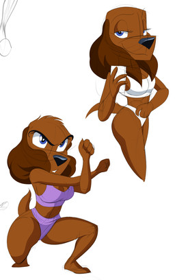 anthro big_butt bra brown_body brown_fur butt cellphone clothing electronics exercise female fluffy_ears fur holding_cellphone holding_object holding_phone holding_smartphone looking_at_viewer narrowed_eyes phone pose selfie simple_background smartphone solo sports_bra sportswear stretching thick_thighs topwear two-piece underwear white_background wide_hips workout workout_clothing kenthenugget charlotte_(crescent_blue) bird_dog canid canine canis domestic_dog hunting_dog mammal spaniel absurd_res guide_lines hi_res pinup sketch