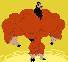 2_fingers 2_toes anthro anthrofied biceps big_muscles big_pecs biped black_body black_eyebrows black_fur black_hair black_hooves black_tail brown_eyes buckteeth_(lower_incisors) casual_nudity collarbone curling_tail ears_down eyebrows featureless_crotch feet fingers fur hair half-closed_eyes hooves huge_muscles huge_pecs huge_thighs humanoid_heel hyper hyper_biceps hyper_muscles hyper_pecs hyper_thighs male multicolored_body multicolored_fur muscular muscular_anthro muscular_male narrowed_eyes nude open_mouth orange_body orange_fur pecs pivoted_ears plantigrade pose raised_tail ribs simple_background small_hands small_head solo standing sun sun_symbol tail tan_body tan_skin thick_arms thick_calves thick_neck thick_thighs toes top_heavy trapezius two_tone_body two_tone_fur white_sclera wide_hips yellow_background wish-granter disney the_emperor's_new_groove kuzco camelid llama mammal 2022 colored digital_drawing_(artwork) digital_media_(artwork) flat_colors pinup