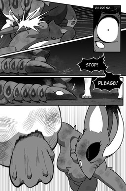 4_eyes ambiguous_feral ambiguous_gender angry anthro biped black_sclera breasts dialogue featureless_breasts female female_anthro feral fight glowing_pupils group male male_humanoid multi_eye punch quadruped talking_to_another text tripping unconscious wounded cuchuflin nintendo pokemon andre_(cuchuflin) arthropod generation_4_pokemon generation_5_pokemon humanoid lopunny myriapod pokemon_(species) scolipede 2026 absurd_res comic digital_drawing_(artwork) digital_media_(artwork) english_text greyscale hi_res monochrome male_(lore)