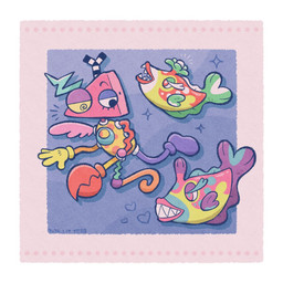 ambiguous_gender feral group thin_calves thin_legs thin_thighs trio karin_apple25 glitch_productions nintendo pokemon the_amazing_digital_circus zooble_(tadc) animate_inanimate bruxish generation_7_pokemon humanoid living_toy pokemon_(species) shape_head 1:1 2024 colorful_theme crossover dated nonbinary_(lore)