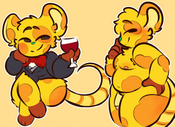 anthro belly blush bow_tie clothing genitals leg_grab male moobs nipples overweight penis solo suit thigh_grab conditional_dnp tuvandalist animal_crossing nintendo chadder_(animal_crossing) mammal mouse murid murine rodent hi_res