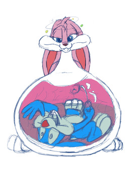 belly big_belly bloated bodily_fluids bubble cum cum_inside drunk drunk_bubble female female_pred fully_inside fur genital_fluids huge_belly hyper hyper_belly inside_stomach internal male male/female male_prey masturbating_prey masturbation masturbation_inside_body masturbation_inside_stomach nude organs pink_body pink_fur seductive solo stomach substance_intoxication toony vore willing_prey x-ray_view young young_pred young_prey unknown_artist tiny_toon_adventures warner_brothers babs_bunny buster_bunny lagomorph leporid mammal rabbit absurd_res digital_drawing_(artwork) digital_media_(artwork) hi_res