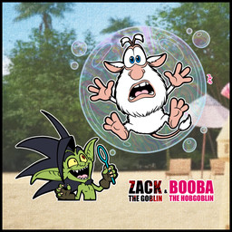 3_toes 4_fingers anisocoria antennae_(anatomy) bangs barefoot beard big_ears big_eyes big_hair big_head biped black_beard black_border black_eyebrows black_facial_hair black_hair black_outline blowing_bubbles blue_eyes blurred_background border bright_eyes brown_clothing brown_gloves brown_handwear bubble bubble_wand claws clothing curved_eyebrows dark_beard dark_clothing dark_eyebrows dark_hair dark_handwear detailed_background duo dwarfism eyebrows facial_hair featureless_chest feet finger_claws fingerless_gloves fingers floating fluffy forearms fur glistening glistening_eyes gloves goatee green_chest green_ears green_hands green_inner_ear green_nose hair handwear human_teeth humanoid_ears humanoid_hands humanoid_nose humanoid_pointy_ears iris leather leather_clothing leather_gloves leather_handwear light_body light_chest light_claws light_ears light_eyes light_nose light_skin light_tail light_tuft lips long_bangs long_ears long_tail male mischievous mohawk monotone_beard monotone_chest monotone_clothing monotone_hair monotone_handwear monotone_tail not_furry open_mouth open_smile outline pink_feet pink_hands pink_inner_ear pink_lips pink_nose pink_tail pink_tongue plantigrade playful pointy_ears pupils red_eyes round_nose screencap screencap_background sharp_teeth shocked smile smile_lines soap_bubbles spiky_hair straight_bangs tail tail_motion tail_sway tail_tuft tan_claws teeth text thick_eyebrows thin_tail thumb toes tongue tuft white_beard white_body white_chest white_ears white_facial_hair white_fur white_outline yellow_sclera conditional_dnp rachelfictionkin 3d_sparrow booba_(series) european_mythology hugo_(series) mythology satsuriku_no_tenshi booba_(character) fan_character isaac_foster zack_the_goblin_(rachelfictionkin) goblin hobgoblin humanoid mythological_creature tailed_humanoid 1:1 2026 colored colored_line_art digital_drawing_(artwork) digital_media_(artwork) english_text flat_colors full-length_portrait half-length_portrait hi_res krita_(artwork) portrait procreate_(artwork)