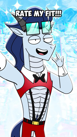 advertisement anthro belt clothing collar crop_top eyewear footwear glasses holidays male nipples shirt solo thong topwear underwear youtuber rocky_rakoon christmas mythology patreon dave_(rocky_rakoon) aquatic aquatic_dragon dragon mythological_creature mythological_scalie scalie 2d_animation 9:16 animated hi_res meme motion_tweening short_playtime sound video