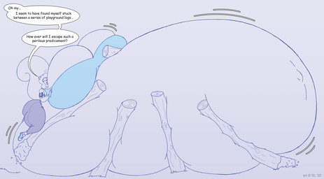 anthro belly big_belly big_breasts blush bottomwear breasts clothing copyright_symbol dirt eyes_closed female footwear hair huge_belly huge_breasts hyper hyper_belly hyper_breasts hyper_pregnancy log navel outie_navel pants pregnant shoes sneakers socks solo symbol text topwear wood satsumalord goldie_(satsumalord) mammal rodent sciurid tree_squirrel 2025 digital_media_(artwork) english_text hi_res sketch