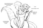 2018 anthro argonian big_breasts breasts clothed clothing dialogue digital_drawing_(artwork) digital_media_(artwork) duo english_text felid feline female freckles hair horn khajiit lifts-her-tail long_tongue looking_at_viewer maid_uniform mammal microsoft monochrome open_mouth pussywillow_moonsugar scalie simple_background tail text the_elder_scrolls the_lusty_argonian_maid tongue tongue_out uniform watsup white_background