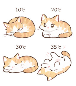 ambiguous_gender eyes_closed feral fur heat_(temperature) lying on_back on_front pink_nose quadruped simple_background sleeping solo tail whiskers white_background white_body white_fur yellow_body yellow_eyes yellow_fur gentleeeeeeecat domestic_cat felid feline felis mammal colored digital_drawing_(artwork) digital_media_(artwork) hi_res shaded