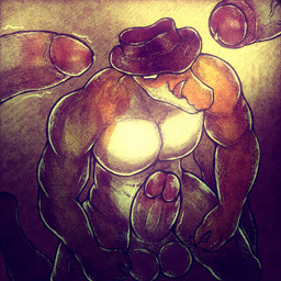 abs anthro balls barazoku big_penis candy clothing dessert erection food genitals gesture glans group gummy_(food) hat hat_only headgear headgear_only headwear headwear_only imminent_sex kneeling male male/male mostly_nude muscular muscular_anthro muscular_male nude_male pecs penis pose solo_focus tongue tongue_out trio theanzelart glitch_productions the_amazing_digital_circus chad_(tadc) gummigoo_(tadc) max_(tadc) crocodile crocodilian food_creature gummy_creature living_candy lizard reptile scalie 1:1 hi_res