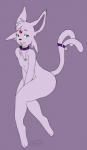 ambiguous_gender anthro anthrofied collar piercing pokemorph simple_background solo zamzi nintendo pokemon eeveelution espeon generation_2_pokemon pokemon_(species) digital_media_(artwork) hi_res