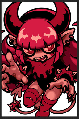 2_horns 5_fingers 5_toes border bracelet clothed clothed_female clothed_humanoid clothing ear_piercing ear_ring eyelashes feet female female_humanoid fingers front_view hair head_horn horn humanoid_pointy_ears jewelry legwear long_hair open_mouth piercing pointy_ears pupils ring_piercing simple_background solo spade_tail spiked_bracelet spikes tail teeth thigh_highs toes unusual_pupils chocovania chocovania_(chocovania) demon demon_humanoid horned_humanoid humanoid imp 2025 digital_media_(artwork) hi_res portrait three-quarter_portrait