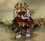 anthro armor chibi dust fantasy fog grey_body headgear helmet hooves knife knight male melee_weapon polearm proboscis_(anatomy) scarf solo spear toony trunk_(anatomy) warrior weapon cafe-grimful j._r._r._tolkien middle-earth_(tolkien) the_lord_of_the_rings elephant elephantid equid equine horse mammal proboscidean hi_res
