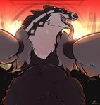 anthro bodily_fluids concert drooling first_person_view grabbing male rockstar saliva show tongue tongue_out vore tanio nintendo pokemon badger generation_8_pokemon mammal mustelid musteline obstagoon pokemon_(species) digital_drawing_(artwork) digital_media_(artwork) hi_res signature