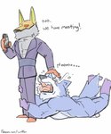 anthro duo genitals male penis wulfer-shepherd dislyte lilith_games freddy_(dislyte) sander_(dislyte) anubian_jackal canid canine canis jackal mammal wolf 5:6 hi_res