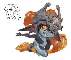 anthro armor black_body black_skin breasts clothing duo excuse_me_princess fangs featureless_breasts female floppy_ears fused_shadow grey_body grey_skin hair headgear headwear helmet long_hair looking_at_viewer male mask mostly_nude multicolored_body multicolored_skin one_eye_obstructed orange_hair pleading_eyes pointy_ears pupils red_pupils sharp_teeth small_breasts teeth two_tone_body two_tone_skin yellow_sclera zeker nintendo the_legend_of_zelda twilight_princess link midna humanoid hylian mammal twili low_res