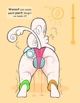 anal anal_beads anal_beads_in_ass anal_penetration anthro big_butt bodily_fluids butt clothing counting dripping exercise_clothing facing_away_from_viewer female floppy_ears fur genital_fluids leotard meter object_in_ass overweight overweight_anthro overweight_female penetration pink_clothing pink_leotard planking poofy_hair rear_view relieved sex_toy sex_toy_in_ass sex_toy_in_vagina sex_toy_insertion shaking_legs simple_background slightly_chubby slightly_chubby_anthro slightly_chubby_female solo speech_bubble sweat tail talking_to_viewer thick_thighs translucent translucent_clothing vaginal vaginal_fluid_drip vaginal_fluid_string vaginal_fluids vaginal_fluids_on_ground vaginal_fluids_on_leg vaginal_penetration vibrator vibrator_in_vagina white_body white_fur kaboozey pooh_(kaboozey) canid canine canis domestic_dog mammal poodle 2020 absurd_res hi_res