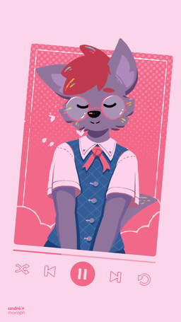 anthro big_ears brown_hair cheek_tuft clothing eyebrows eyes_closed eyewear facial_tuft fur glasses glowing glowing_body glowing_fur hair heart_symbol inner_ear_fluff love male music simple_background smile solo synced_to_music tuft andre_moraph sound_warning andre_moraph_(character) canid canine canis mammal wolf 9:16 animated digital_drawing_(artwork) digital_media_(artwork) hi_res high_framerate short_playtime sound video