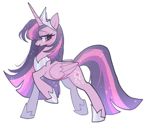 crown female feral hair headgear heart_eyes heart_symbol horn horseshoe long_hair regalia smile solo wings petaltwinkle friendship_is_magic hasbro my_little_pony mythology queen_twilight_(mlp) twilight_sparkle_(mlp) equid equine mammal mythological_creature mythological_equine winged_unicorn