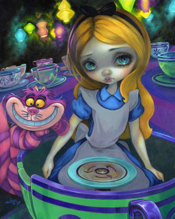 alternative_fashion anthro clothing container cup dress duo eyebrows eyelashes female fur hair j-fashion lips lolita_(fashion) lolita_dress long_hair looking_at_viewer male pupils smile stripes sweet_lolita tail tea_cup teacup_ride teeth jasmine_becket-griffith alice_in_wonderland alice_in_wonderland_(disney) disney alice_(disney) cheshire_cat_(disney) cheshire_cat_(species) domestic_cat felid feline felis human mammal 2024 4:5 dated official_art painting_(artwork) traditional_media_(artwork) traditional_painting_(artwork)