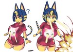 anthro big_breasts breasts explosion female humor laser laser_eyes meme_shirt simple_background solo white_background nicecream animal_crossing nintendo ankha_(animal_crossing) domestic_cat felid feline felis mammal 2021 absurd_res hi_res