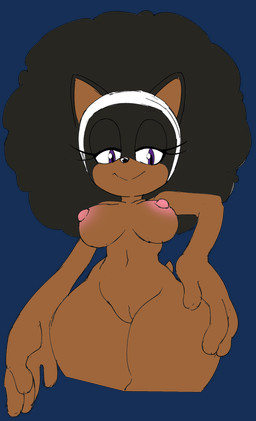 afro anthro bedroom_eyes breasts eyelashes female genitals hand_on_hip looking_at_viewer narrowed_eyes nipples nude seductive small_breasts smile solo standing vulva ravrous third-party_edit sega sonic_the_hedgehog_(series) eulipotyphlan hedgehog mammal absurd_res alpha_channel color_edit colored hi_res