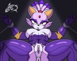 5:4 anthro anus blaze_the_cat breasts clothing domestic_cat felid feline felis female fur genitals hi_res latex mammal nipples pink_nipples pink_pussy purple_body purple_fur pussy renegade-157 sega sonic_the_hedgehog_(series) spread_legs spreading torn_clothing