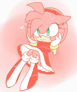 accessory anthro blush blush_stickers breasts clothed clothing dress eyelashes female footwear green_eyes hair hair_accessory hairband hand_on_cheek heart_symbol high_heels medium_breasts pink_background pink_body pink_hair red_clothing red_dress shoes simple_background sitting smile solo three-quarter_view pokunchan sega sonic_the_hedgehog_(series) amy_rose eulipotyphlan hedgehog mammal 2013 digital_drawing_(artwork) digital_media_(artwork) full-length_portrait pink_theme portrait