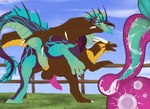 anal_uterus animal_genitalia anus balls black_claws black_membrane bodily_fluids cervical_contact claws cum cum_in_pussy cum_in_uterus cum_inside cutaway duo erection feral genital_fluids genital_slit genitals green_anus green_body green_penis green_pussy green_scales horn impregnation internal internal_vaginal intersex intersex/intersex knot maleherm maleherm/maleherm membrane_(anatomy) penetration penile_spines penis pink_knot pink_penis pink_pussy purple_body purple_claws purple_scales pussy scales sheath uterus vaginal vaginal_penetration white_claws white_horn yellow_body yellow_scales kehreazerith mythology rickter_stonesong sirene_(kehreazerith) dragon mythological_creature mythological_scalie scalie absurd_res hi_res