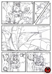 animal_humanoid braided_hair coiling comic dark_chronicle disney duo exclamation_point female forest grope hair heart_symbol humanoid kaa_(jungle_book) level-5 male monica_raybrandt monochrome outside plant renaissanceofchaos reptile scalie shocked snake the_jungle_book traditional_media_(artwork) tree