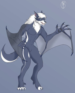 anthro bat_wings blue_body blue_fur female fur hair membrane_(anatomy) membranous_wings solo white_body white_fur white_hair wings mistress-honey mythology canid canine hybrid mammal mythological_canine mythological_creature vampire werecanid werecanine werecreature werewolf