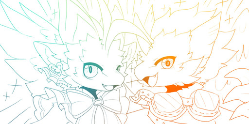 accessory anthro aroused bow_tie claws duo ear_piercing ear_ring eyewear fur furred_wings goggles head_horn head_tuft horn male outline piercing ring_piercing smile tuft wings retrozenthic maimai mythology caramel_(maimai) led_(maimai) dragon furred_dragon furred_scalie mythological_creature mythological_scalie scalie hi_res