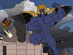 bad_end balls destruction erection explosion flexing flexing_bicep genitals macro male muscular nipples penis solo thunderstorm wings gmxmuscle sonicality mighty_morphin_power_rangers power_rangers goldar megazord humanoid monster 4:3 hi_res