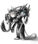 anthro armor blue_eyes clothed clothing dress duo female glowing glowing_eyes hair horn lifting machine male orange_eyes simple_background conditional_dnp ratte do_you_even_lift legacy_(ratte) avalenna photon_(ratte) android faraden lagomorph leporid mammal pure_faraden rabbit ratteguhn ratteguhncat robot temperate_rainforest_ratteguhn 2015 digital_media_(artwork) greyscale meme monochrome