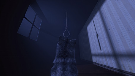 ears_up feral floor fur grey_body grey_fur light looking_up moonlight night noose realistic_feral realistic_fur rear_view rope solo spine window window_light wood wood_floor blodrain canid canine canis mammal wolf 16:9 3d_(artwork) 4k absurd_res digital_media_(artwork) hi_res widescreen
