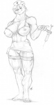 anthro big_breasts bottomwear bra breasts clothing female genitals legwear medical_instrument medical_syringe miniskirt muscular muscular_anthro muscular_female nipples nurse pose pussy scientific_instrument simple_background skirt solo stockings syringe underwear white_background bng bear giant_panda mammal monochrome sketch