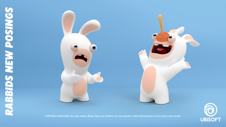 ambiguous_anthro ambiguous_gender anthro arms_bent blue_background blue_eyes buckteeth confusion duo featureless_crotch featureless_legs frown fur half-closed_eyes hand_pawpads happy light logo long_ears mitten_hands multicolored_body narrowed_eyes no_eyebrows noseless nude_ambiguous nude_anthro open_frown open_mouth open_smile pawpads plunger plunger_on_face raised_arms red_tongue short_legs simple_background smile standing straight_legs tan_body tan_eyelids tan_inner_ear tan_pawpads tan_skin teeth text tongue two_tone_body white_body white_fur year laurine_vire raving_rabbids rayman_(series) ubisoft lagomorph mammal rabbid 16:9 2019 3d_(artwork) autodesk_maya_(artwork) colored copyright_name digital_media_(artwork) english_description english_text hi_res lighting official_art shaded widescreen